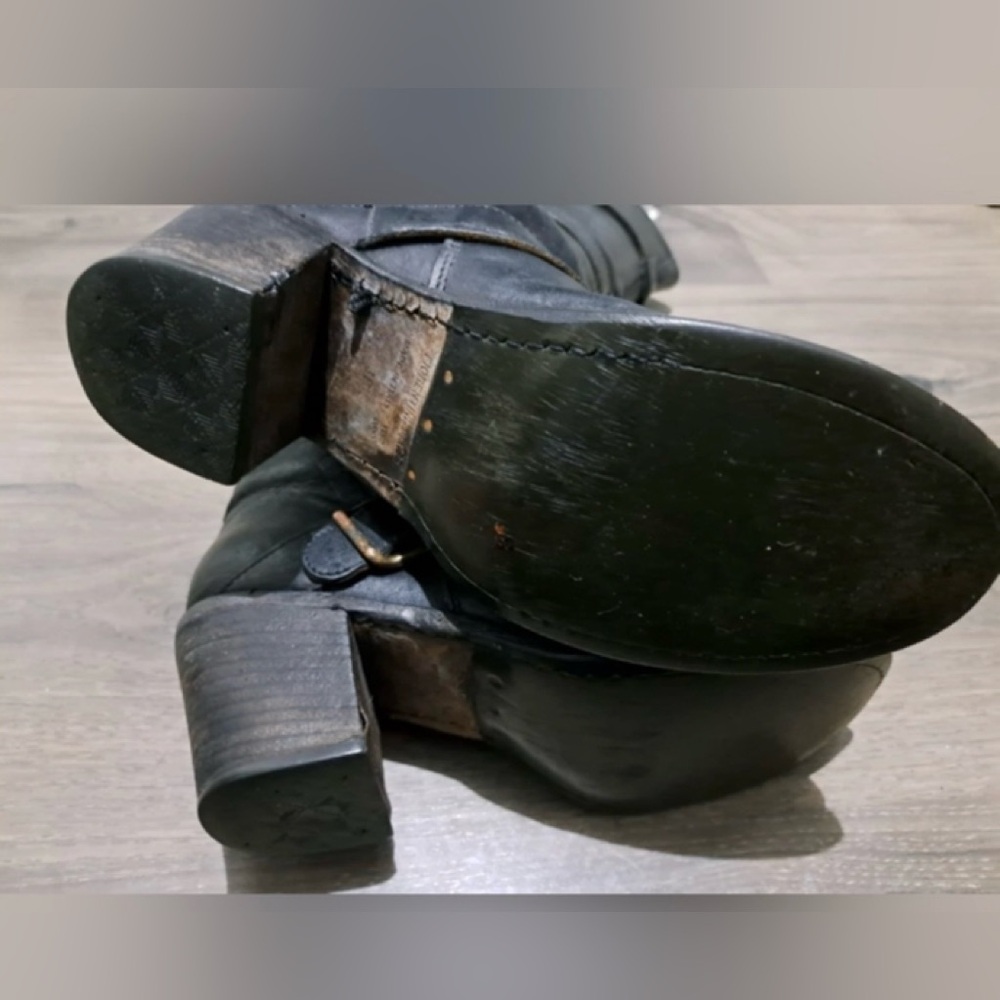 Fiorentini + Baker Tall Black Leather Eternity Heel Buckle Boot Black 38… - Picture 13 of 14